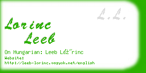 lorinc leeb business card